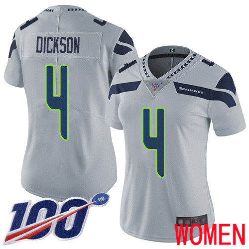 Seattle Seahawks Limited Grey Women Michael Dickson Alternate Jersey NFL Football #4 100th Season Vapor Untouchable